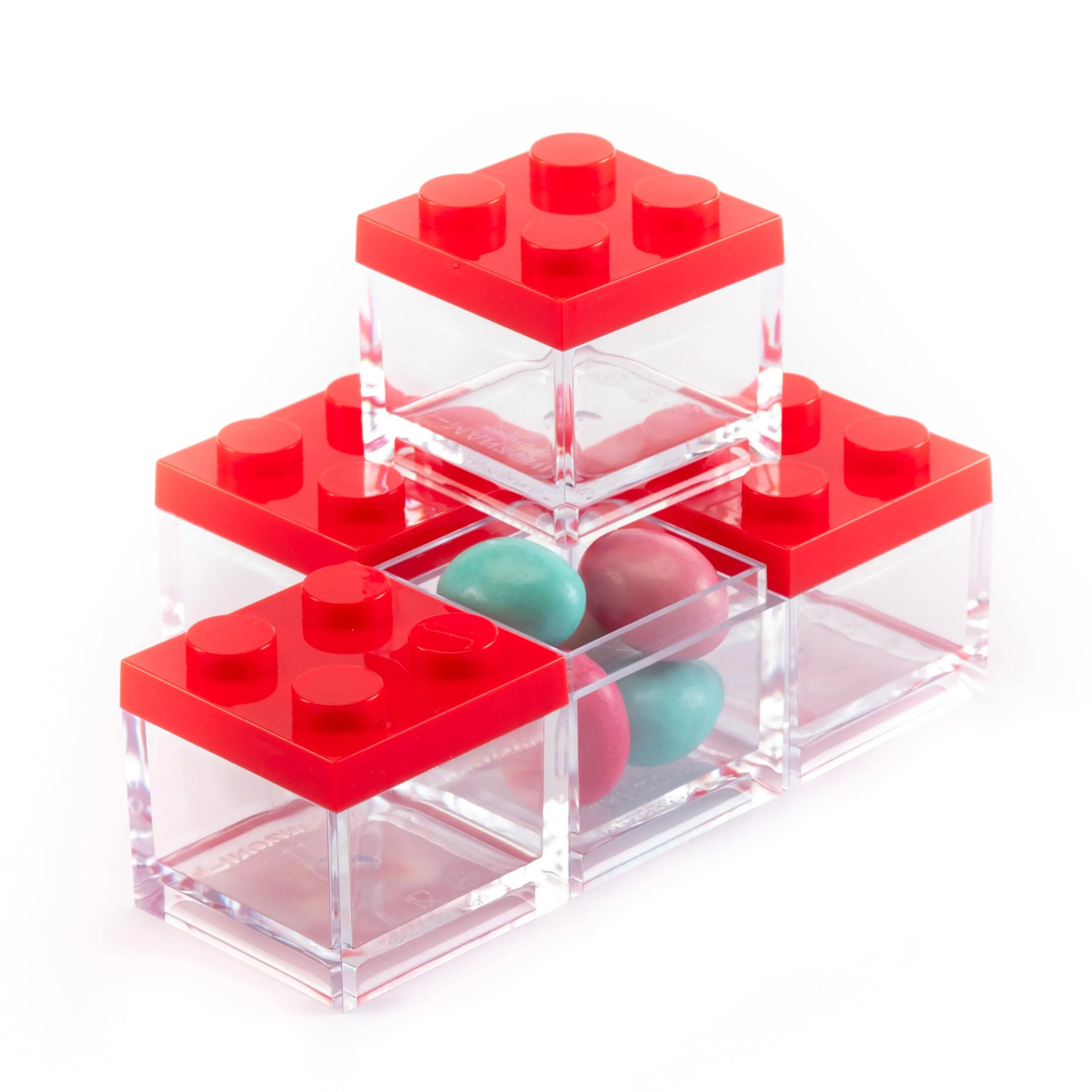 Manzoni Home - Contenitori Mattoncino - Set da 24 Pezzi colore Rosso - Ideali come Bomboniere per Matrimoni, Feste di Laurea e Decorazioni Creative - Made in Italy - immagine 3