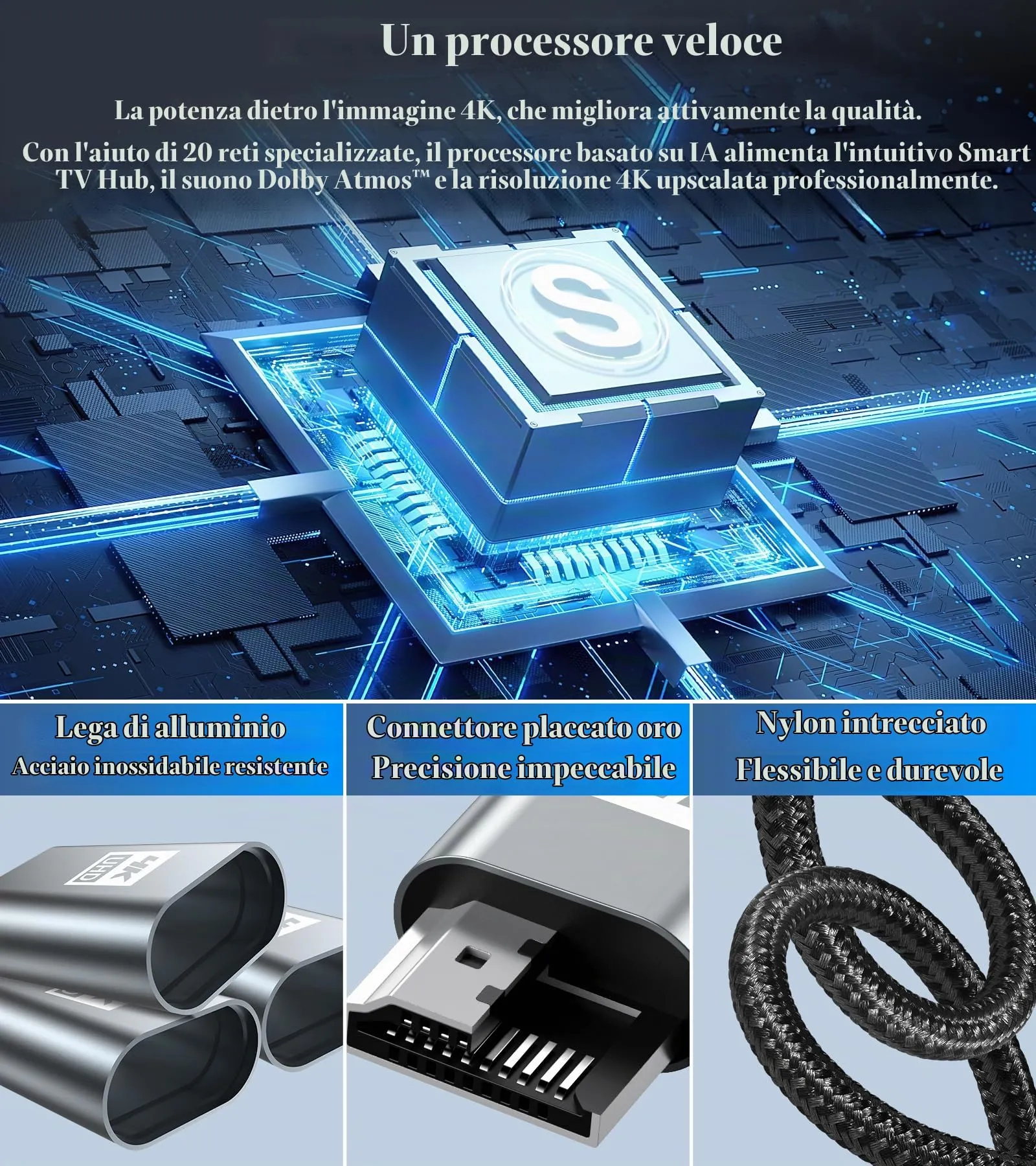 Cavo HDMI USB C 1.5M,4K@60hz Adattatore Type C a HDMI,Cavo hdmi iphone usbc - immagine 3
