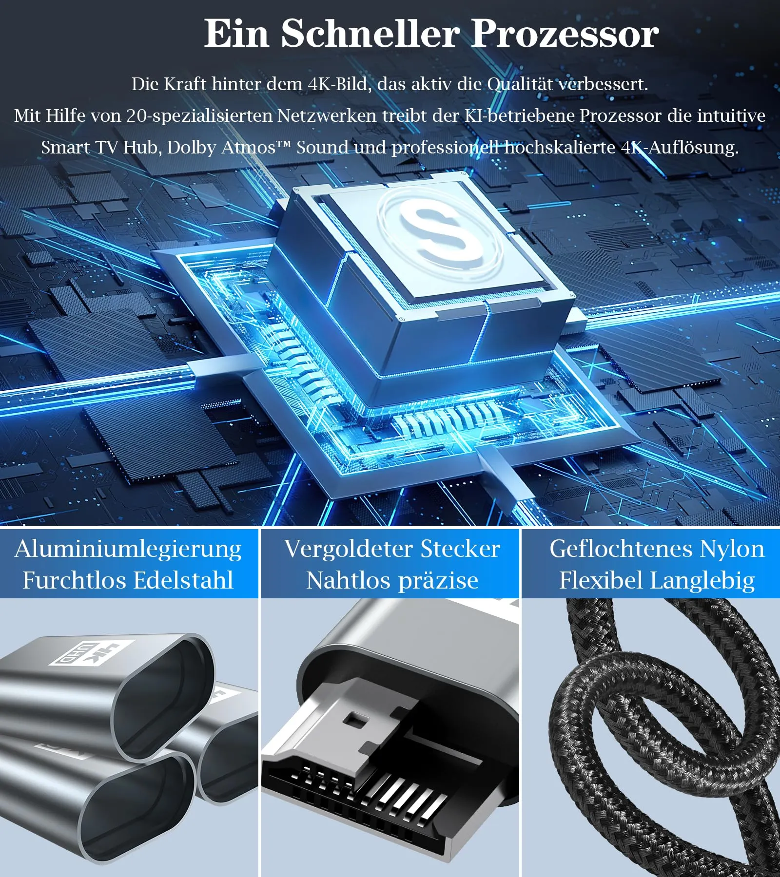 Cavo HDMI USB C 1M,4K@60hz Adattatore Type C a HDMI,Cavo hdmi iphone usb-c - immagine 3