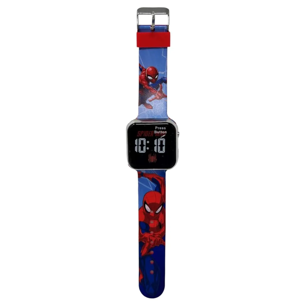 Orologio da polso digitale Spiderman Marvel per bambini con schermo quadrante a led e cinturino in silicone - immagine 2