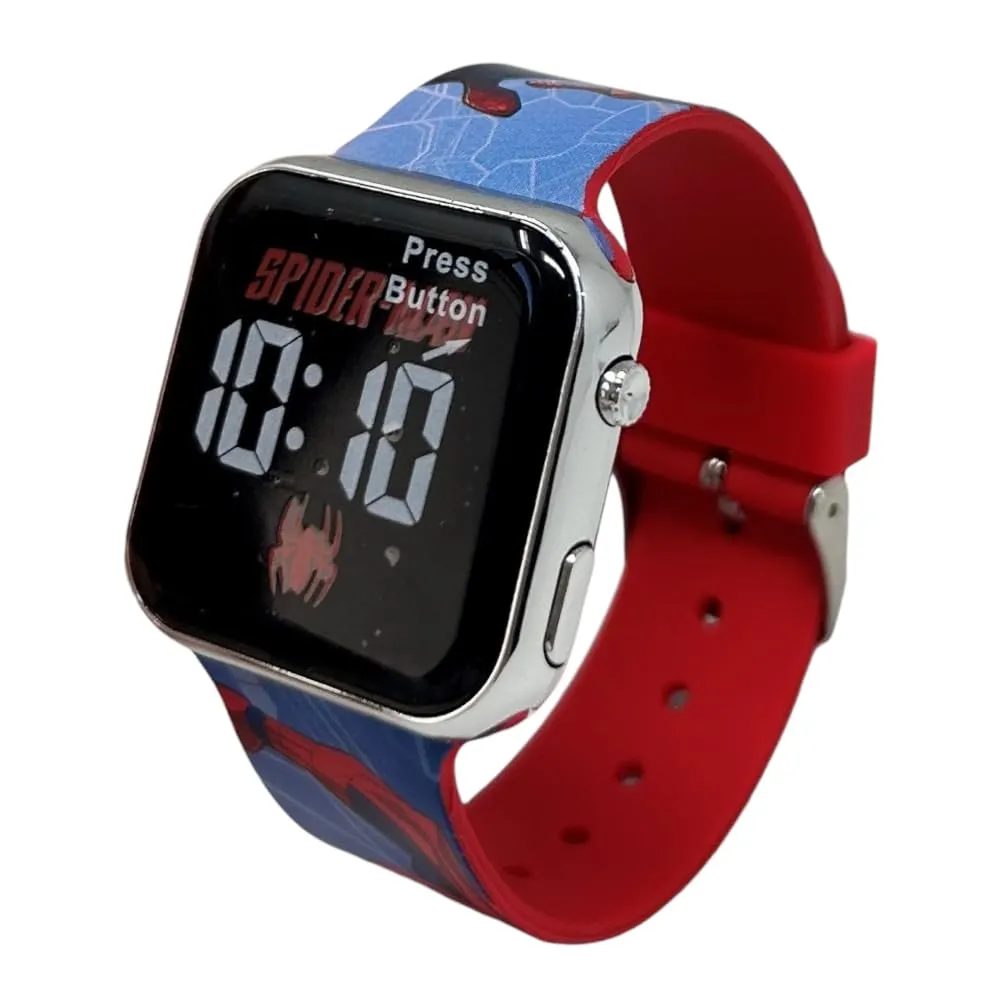 Orologio da polso digitale Spiderman Marvel per bambini con schermo quadrante a led e cinturino in silicone - immagine 3