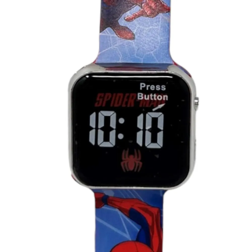 Orologio da polso digitale Spiderman Marvel per bambini con schermo quadrante a led e cinturino in silicone - immagine 4