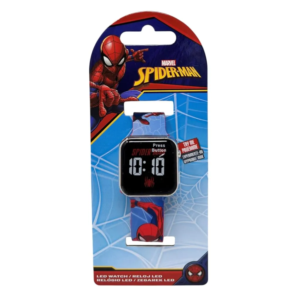 Orologio da polso digitale Spiderman Marvel per bambini con schermo quadrante a led e cinturino in silicone - immagine 5