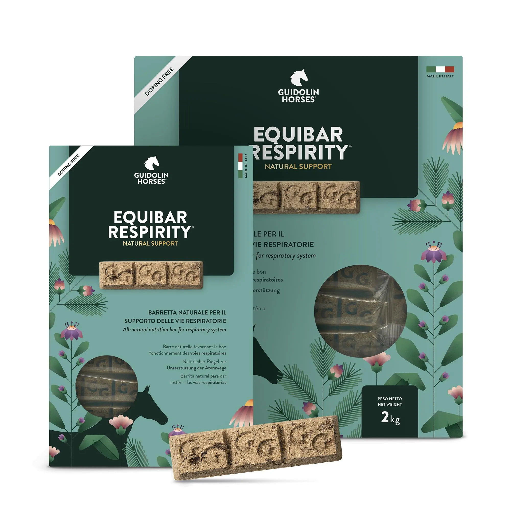 Guidolin Horses Equibar Respirity® Barretta funzionale per il supporto dell’apparato respiratorio del cavallo 100% naturale doping free 2kg - immagine 2