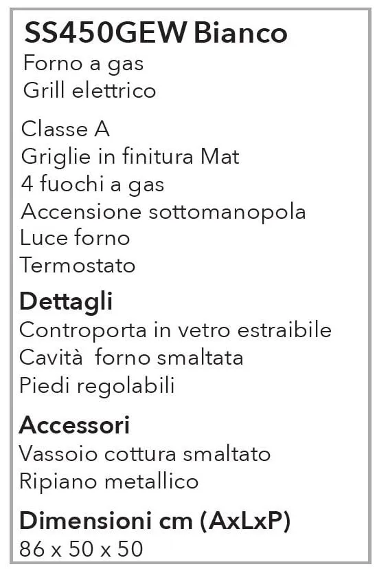 CUCINA 50x50 BIANCA GAS+GRILL LUCE ACCENS. A SLORENZ - immagine 3