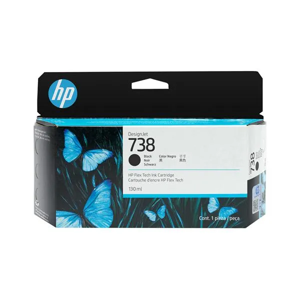 Hp 738 130-ml Black Designjet Ink Cartridge 498N4A - immagine 1