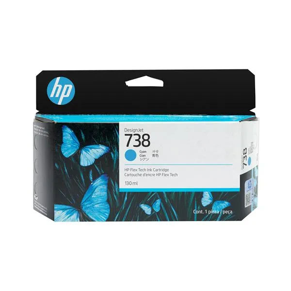 Hp 738 130-ml Cyan Designjet Ink Cartridge 498N5A - immagine 1