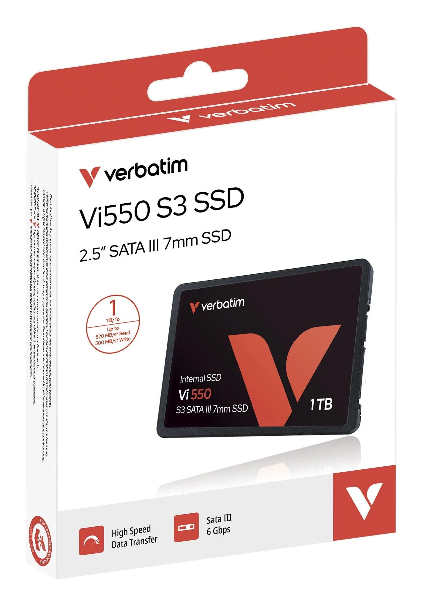 Verbatim Ssd Vi550 S3 1Tb 25 Sataiii 520/400 Mbps 7Mm - immagine 1