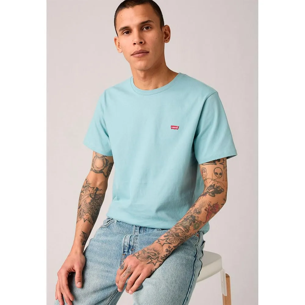 Levi's Maglietta da Uomo SS Original Housemark Logo Core Chesthit, Pietra Blu, S - immagine 5