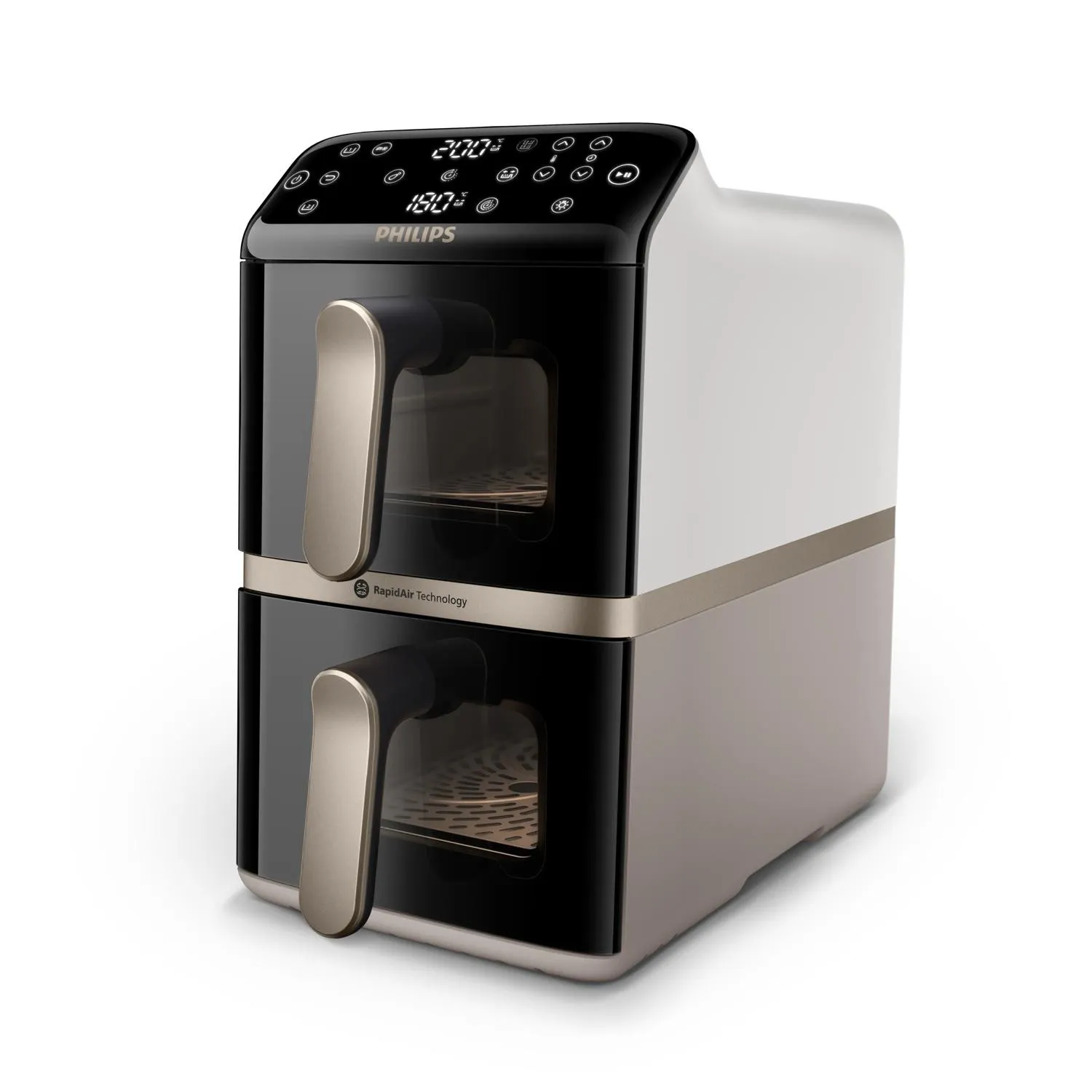Friggitrice Ad Aria Dualstacked 1Ol Con Funzione Verticale Bianco Crema - immagine 1