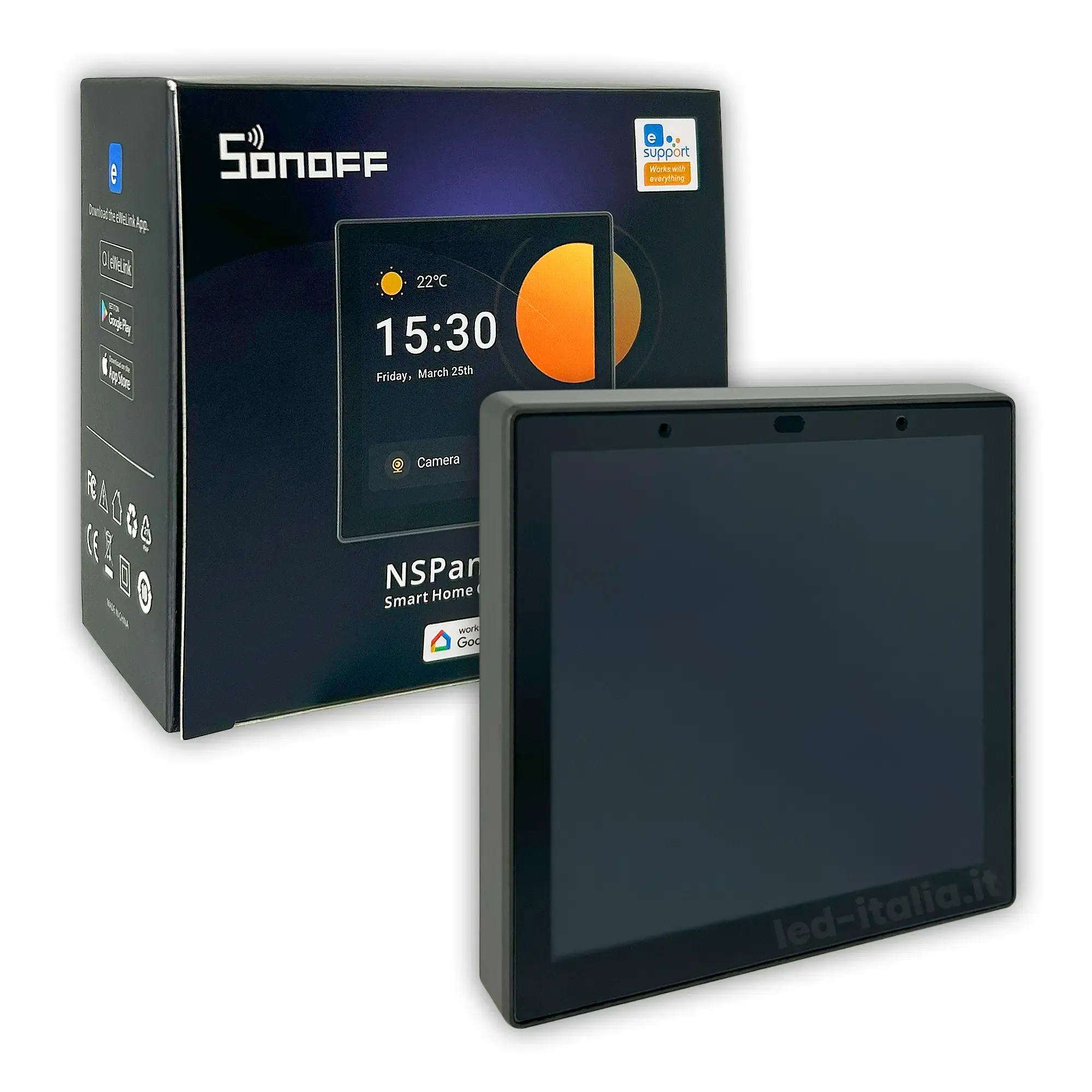 Sonoff Pannello di Controllo Smart Home WiFi con Schermo Touch LCD e HUB ZigBee integrato 86x86x39mm - immagine 1