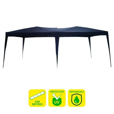 Gazebo pieghevole in acciaio Sungarden 3x6m Blu scuro - Colore Blu - immagine 1