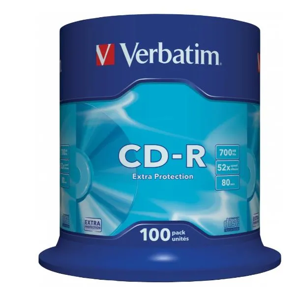 Verbatim Campana Da 100 Cdr Datalife Serigrafati 80MIN. 700MB 52X 43411 - immagine 1