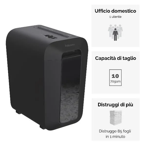 Fellowes Powershred LX65 Distruggidocumenti Frammento 10 Fogli 4400701 - immagine 1