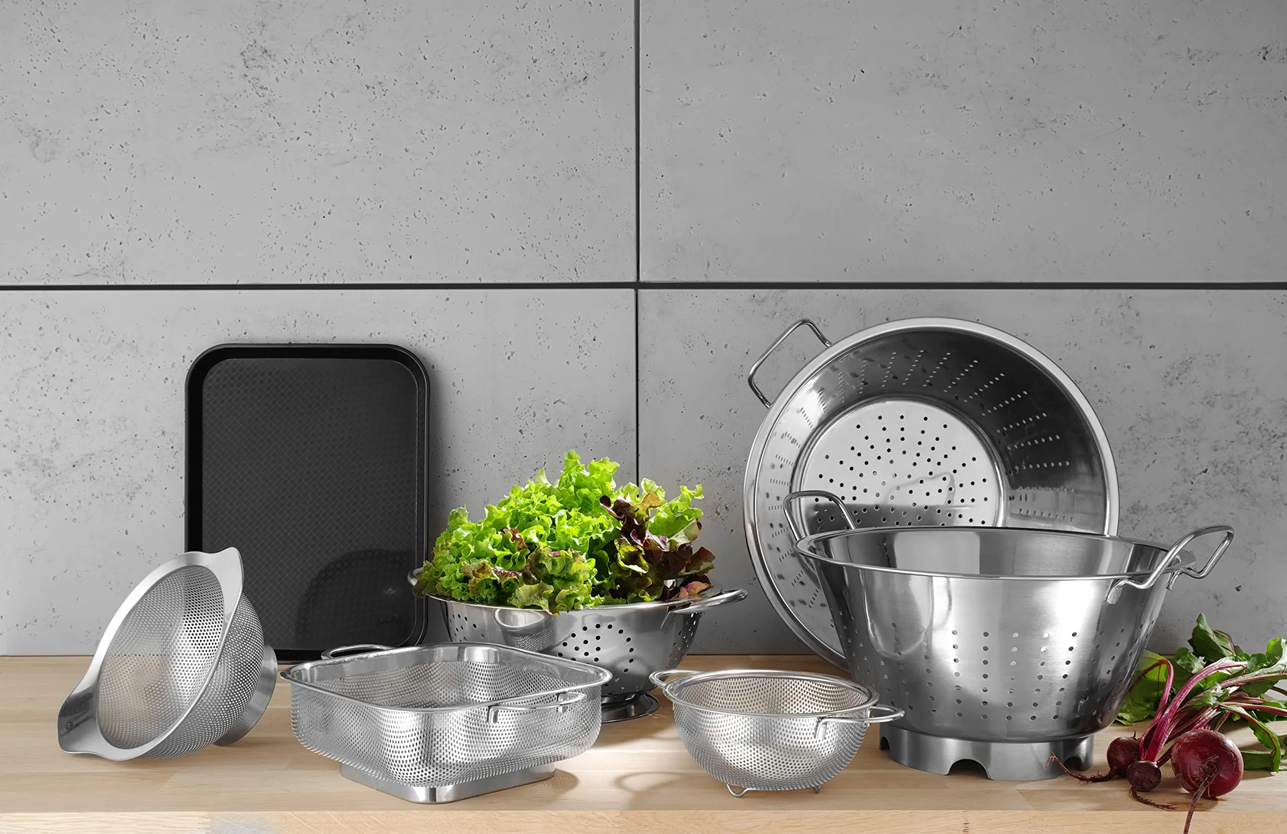 HENDI 535103 Colino Kitchen Line Con 2 Manici, Argento, 240 x 110 mm - immagine 3