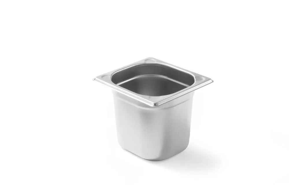HENDI Contenitore Gastronorm GN 1/6, Kitchen Line, resistenza termica -40 °C a 250 °C, adatto a forno e bagnomaria, 2,4L, 176x162x(H) 150mm, acciaio inox - immagine 1