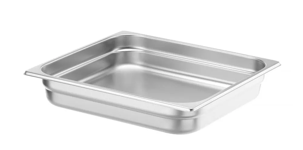 HENDI Contenitore Gastronorm, GN 2/3, resistenza termica -40 °C a 300 °C, compatibile con i forni a convezione, frigoriferi, bagno María, chafing dishes, 5.5L, 354x325x(H)65mm, acciaio inox 18/10 - immagine 2