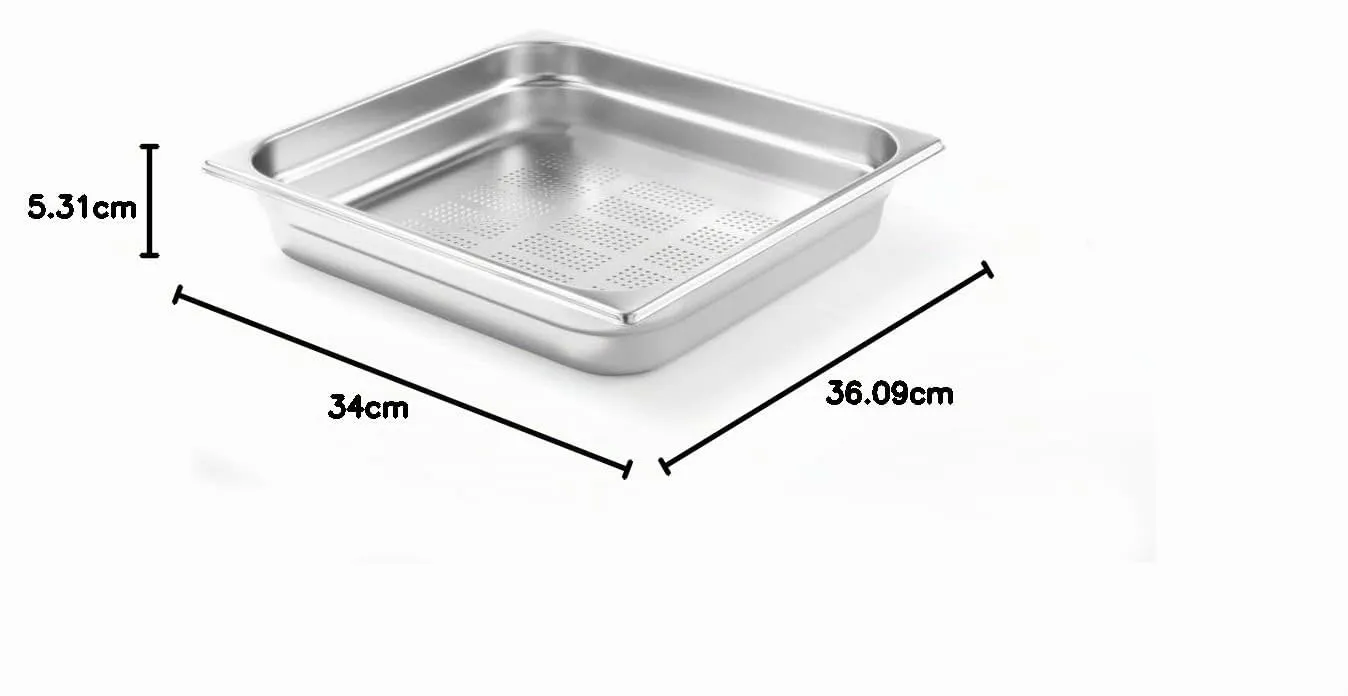 HENDI Contenitore Gastronorm, GN 2/3, resistenza termica -40 °C a 300 °C, compatibile con i forni a convezione, frigoriferi, bagno María, chafing dishes, 3L, 354x325x(H)40mm, acciaio inox 18/10 - immagine 2