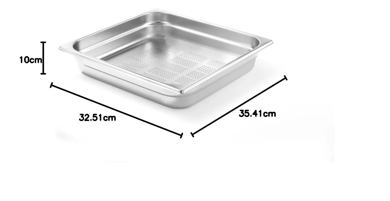 HENDI Contenitore Gastronorm, GN 2/3, resistenza termica -40 °C a 300 °C, compatibile con i forni a convezione, frigoriferi, bagno María, chafing dishes, 9L, 354x325x(H)100mm, acciaio inox 18/10 - immagine 4