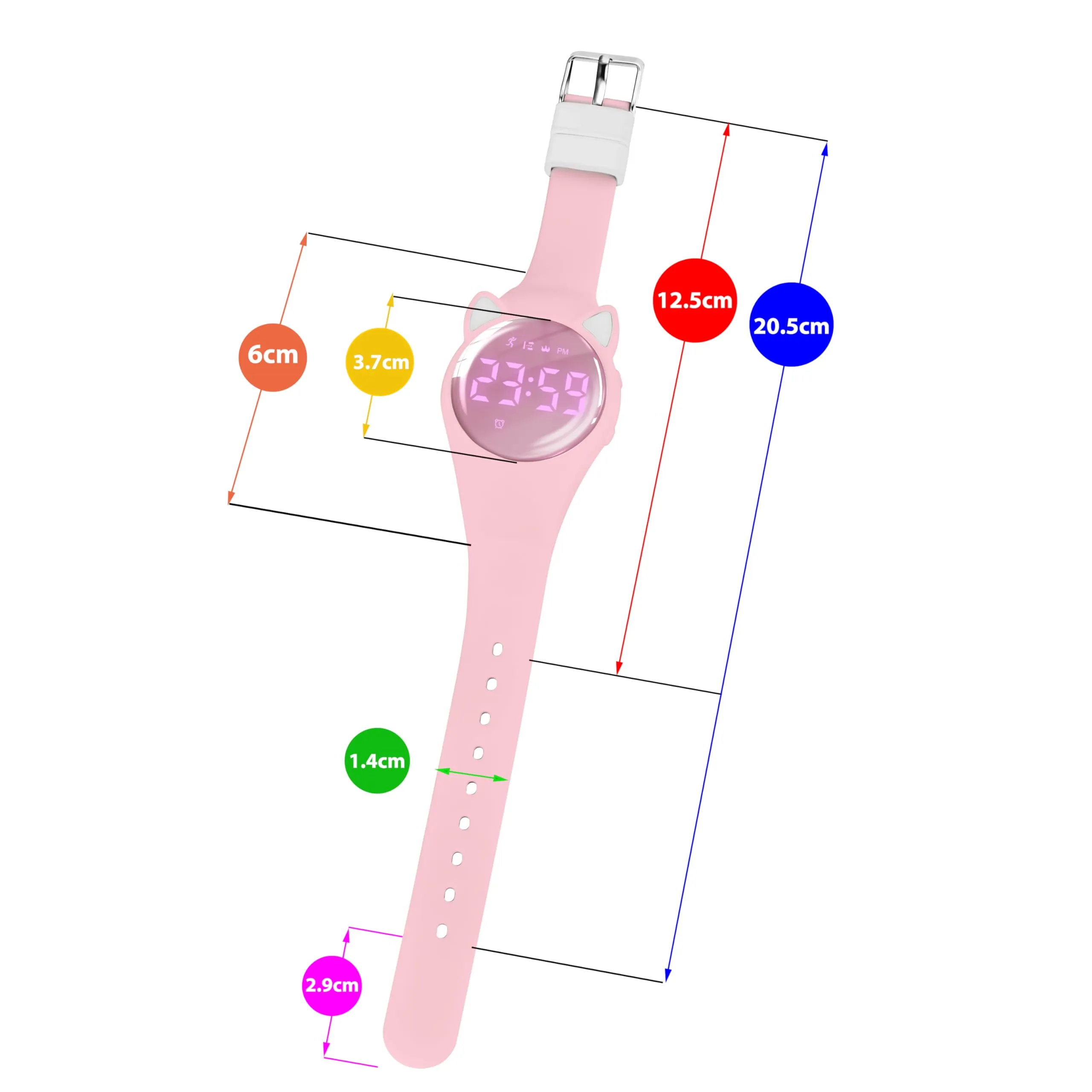 aswan watch Orologio Digitale Bambina Bambino con Contapassi,Calorie e Distanza senza App,Sveglia, Cronometro, Data, Luce-Orologio da polso Ragazza Ragazzo con Cinturino in Silicone - immagine 6