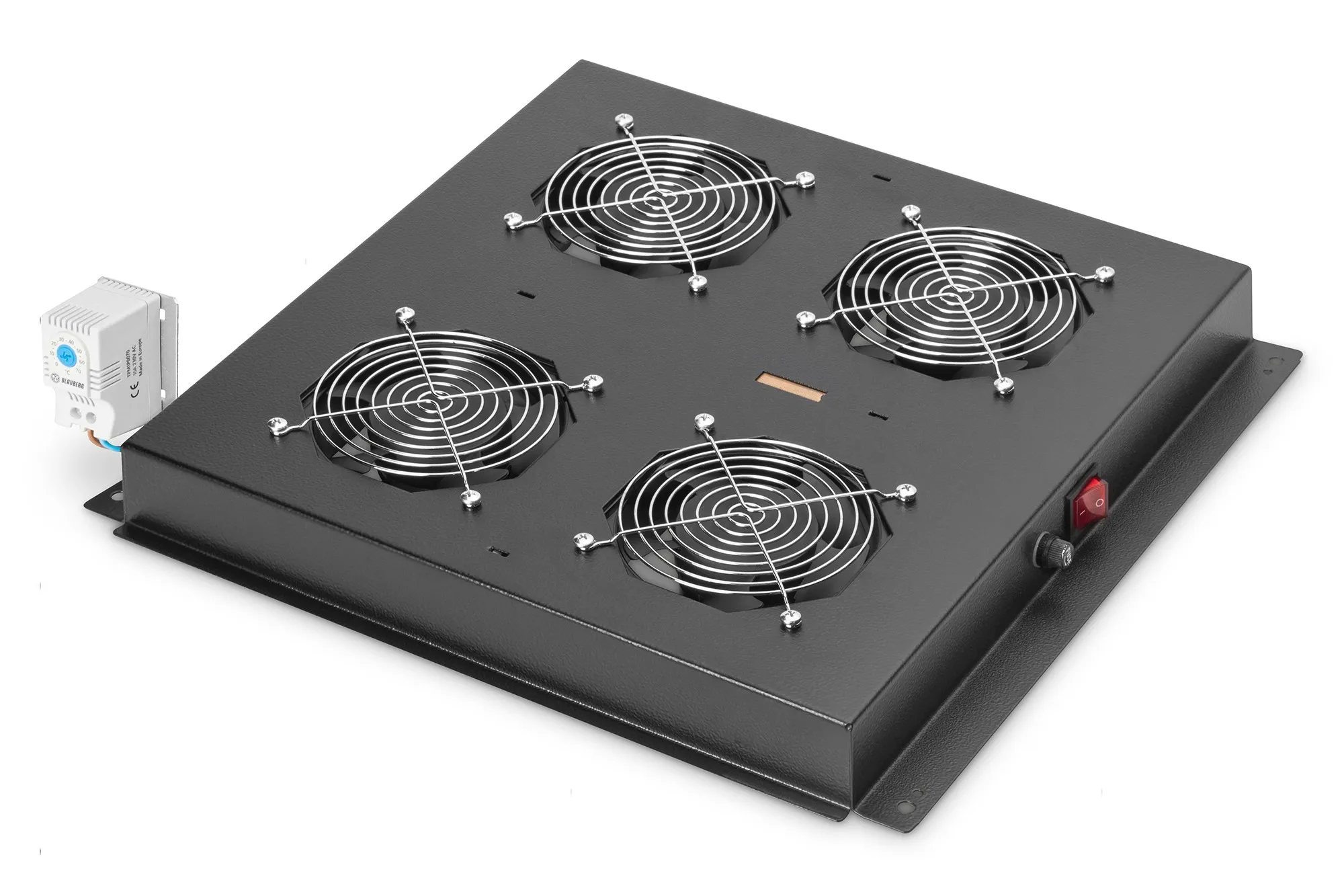 Kit 4 Ventole Con Termostato Colore Nero Per Armadi Linea Professionale - immagine 1