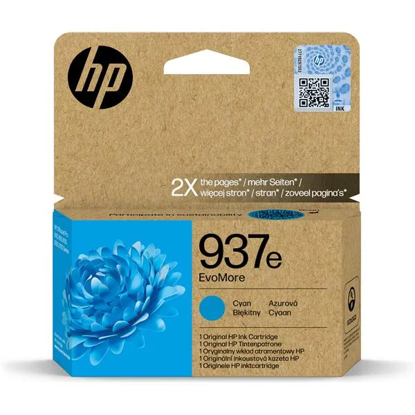 Hp 937E Evomore Ciano Original Ink Cartridge 4S6W6NE#LS1 - immagine 1