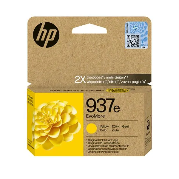 Hp 937E Evomore Giallo Original Ink Cartridge 4S6W8NE#LS1 - immagine 1