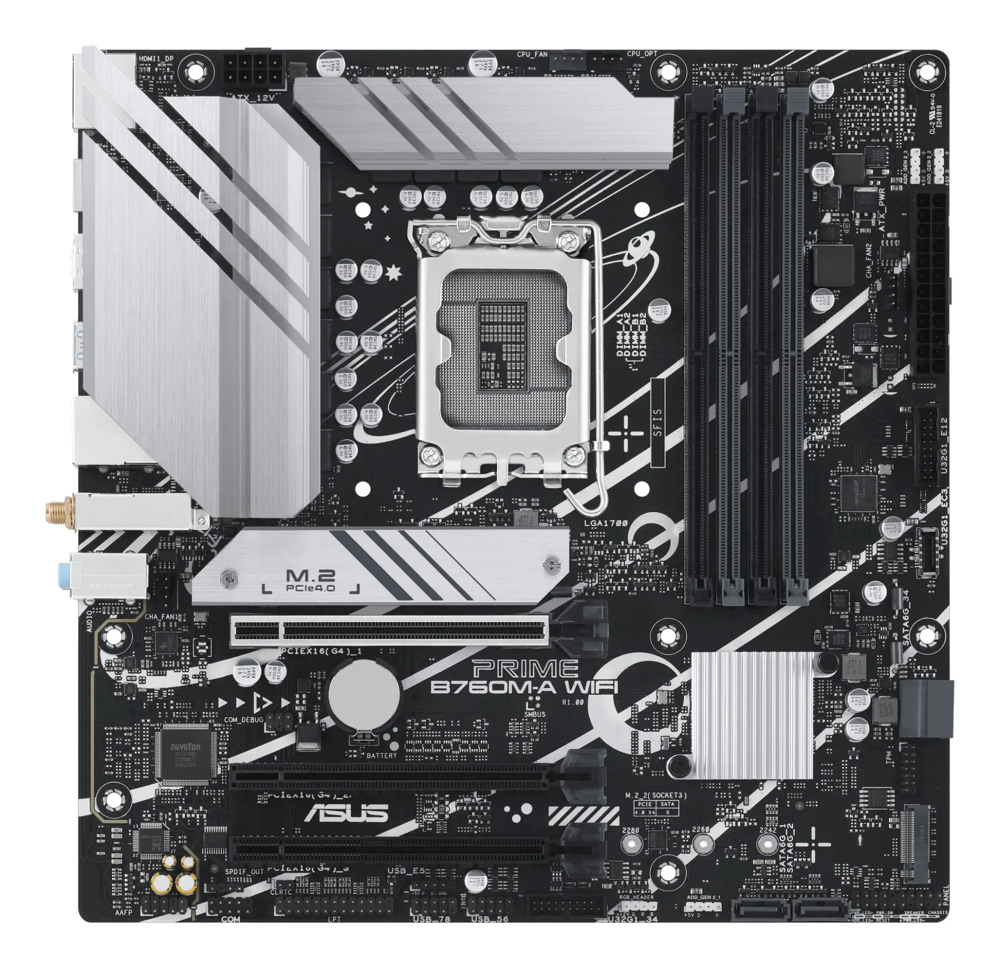 Mb Asus Prime B760M-A Wifi S1700 4D5 4S3 2M.2 Gbl U3.2 Dp/2Hdmi - immagine 1