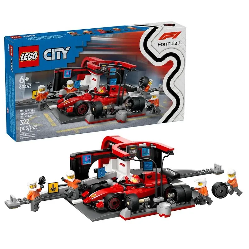 Lego® City Pit Stop e meccanici con monoposto Ferrari F1 (60443) - immagine 1