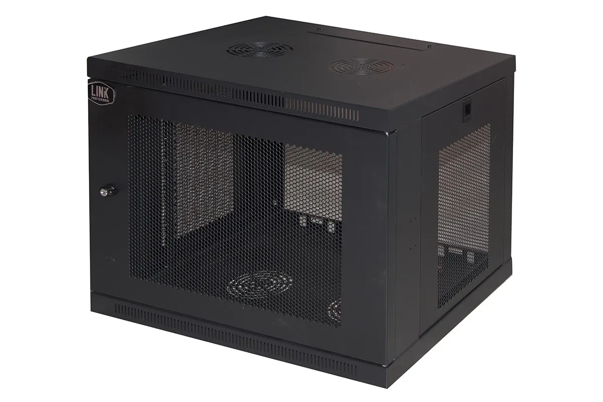 Armadio Rack 19 9U Con Porte Traforate Mm 510 (A) 600 (L) 450 (P) Colore Nero - immagine 1