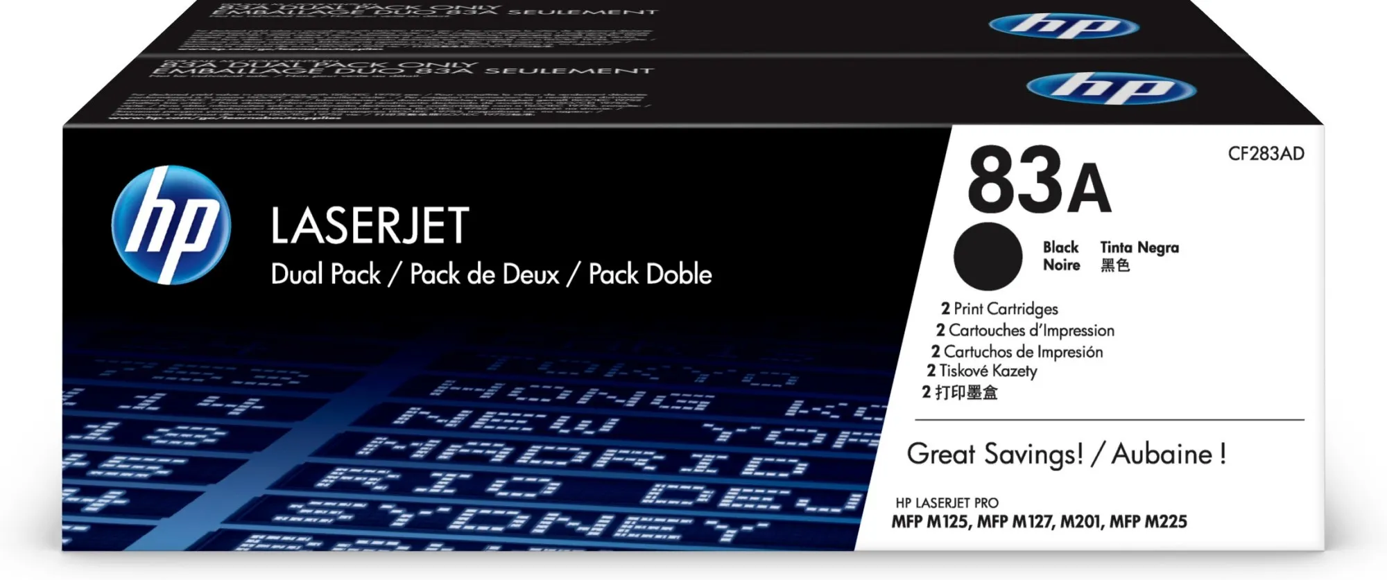 HP Confezione doppia di cartucce toner originali nero 83A LaserJet - immagine 1