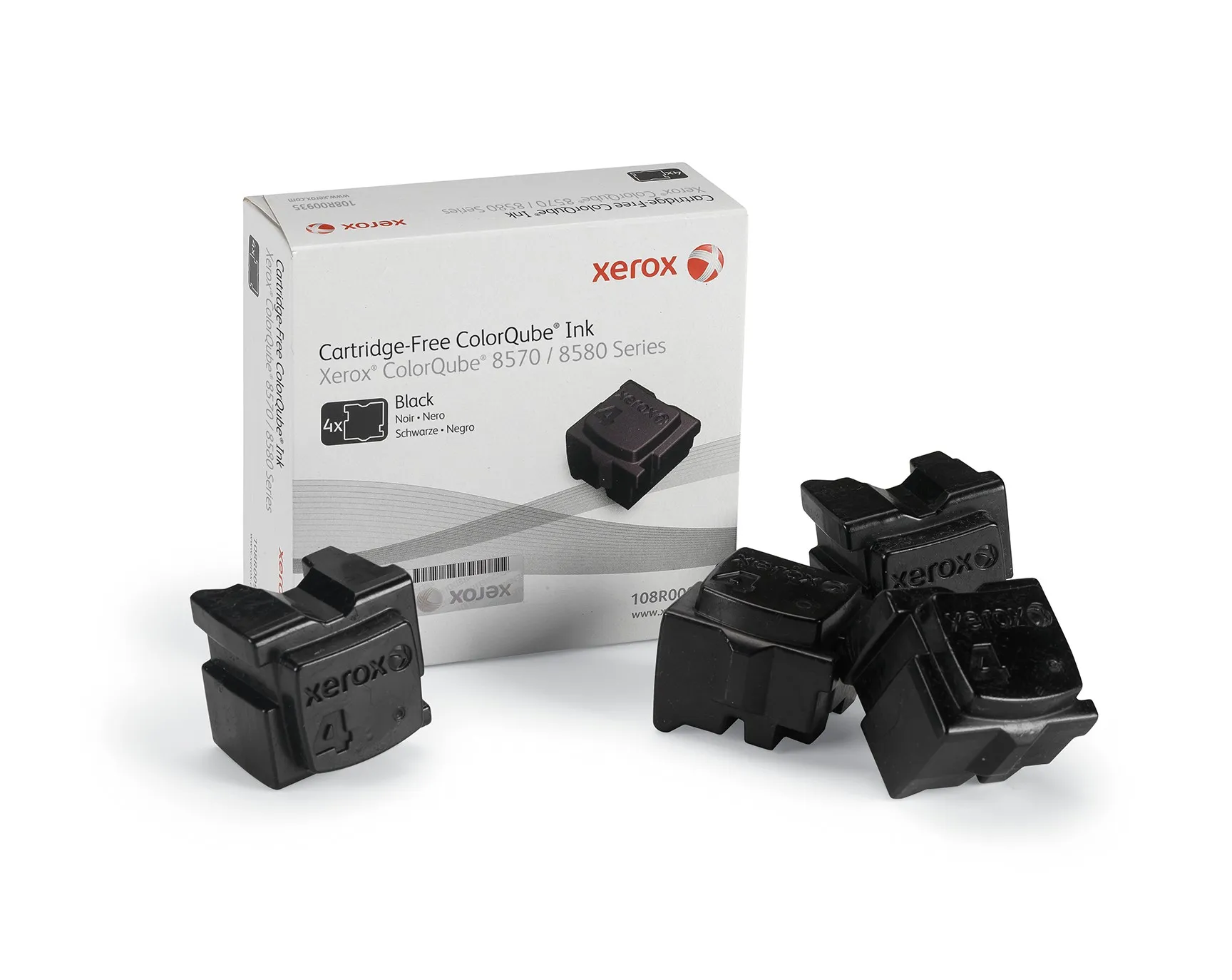 ORIGINALE Xerox ColorStix nero 108R00935 ColorQube 8570 Ink 8600 pagine Solid Ink pacco con 4 pezzi - immagine 1