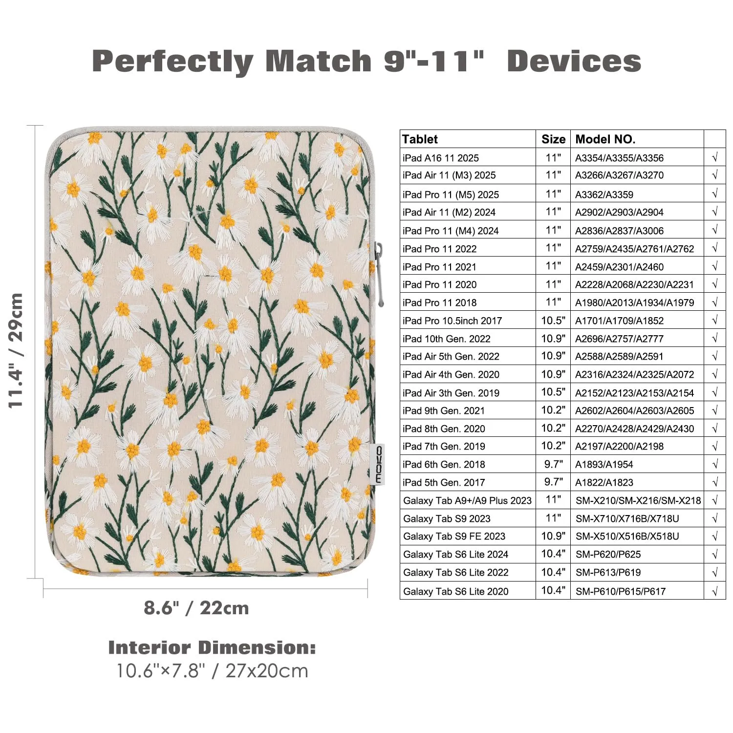 MoKo Borsa per tablet 9-11 pollici ricamata - immagine 2