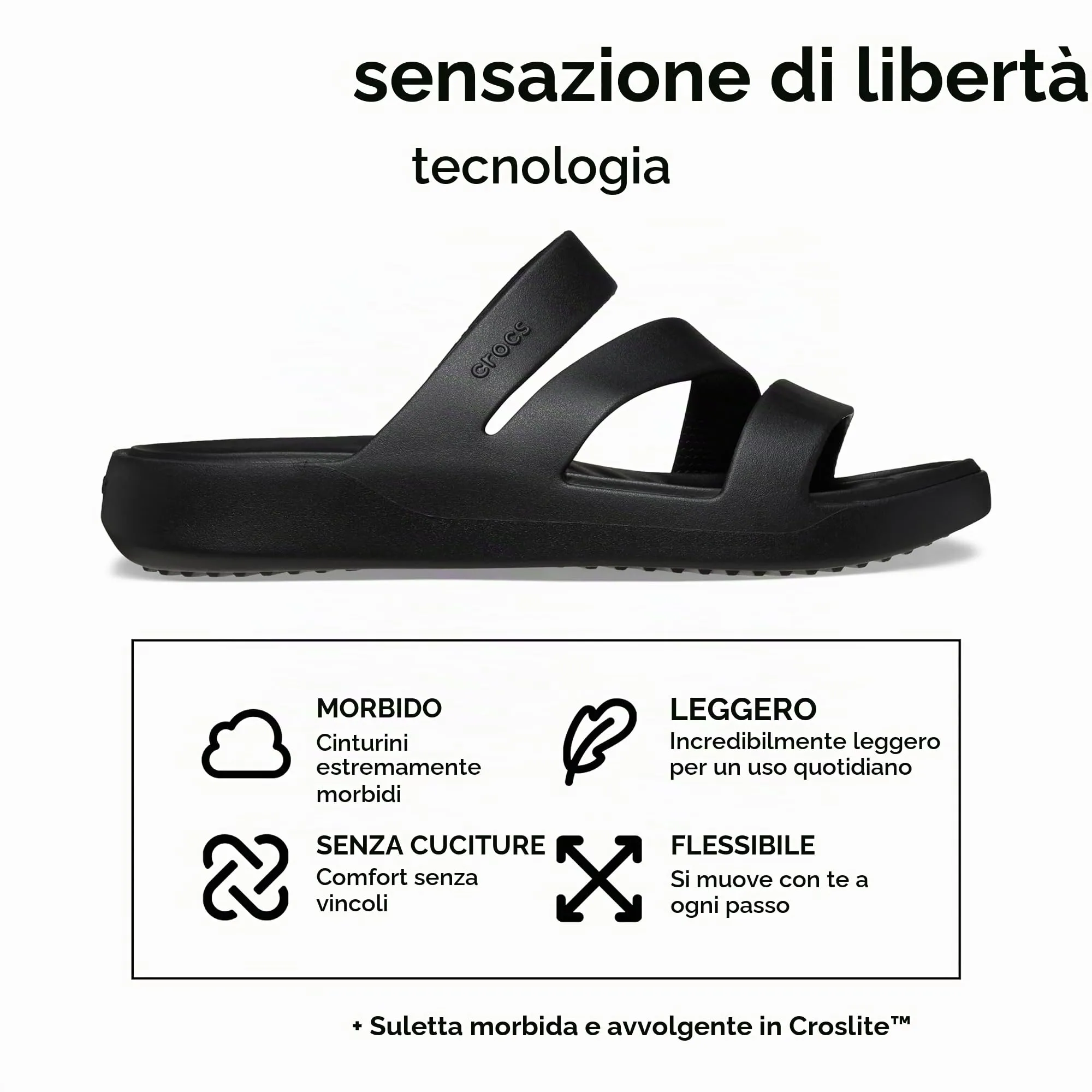 Crocs, Sandali da donna Getaway con plateau e cinturino, 4 - immagine 9
