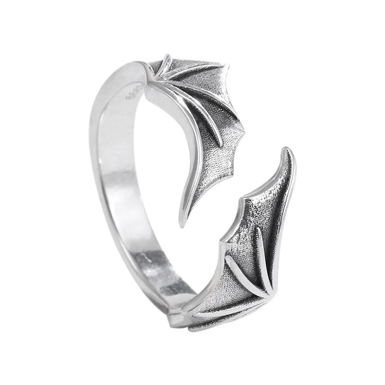 KONFEN Anello Uomo, Vichingo Intagliati Regolabile, Anelli Aperti Vintage Hip Pop Gothic Punk Classic Gioielli dalla Struttura Pollice Mignolo Unica, Argento - immagine 1
