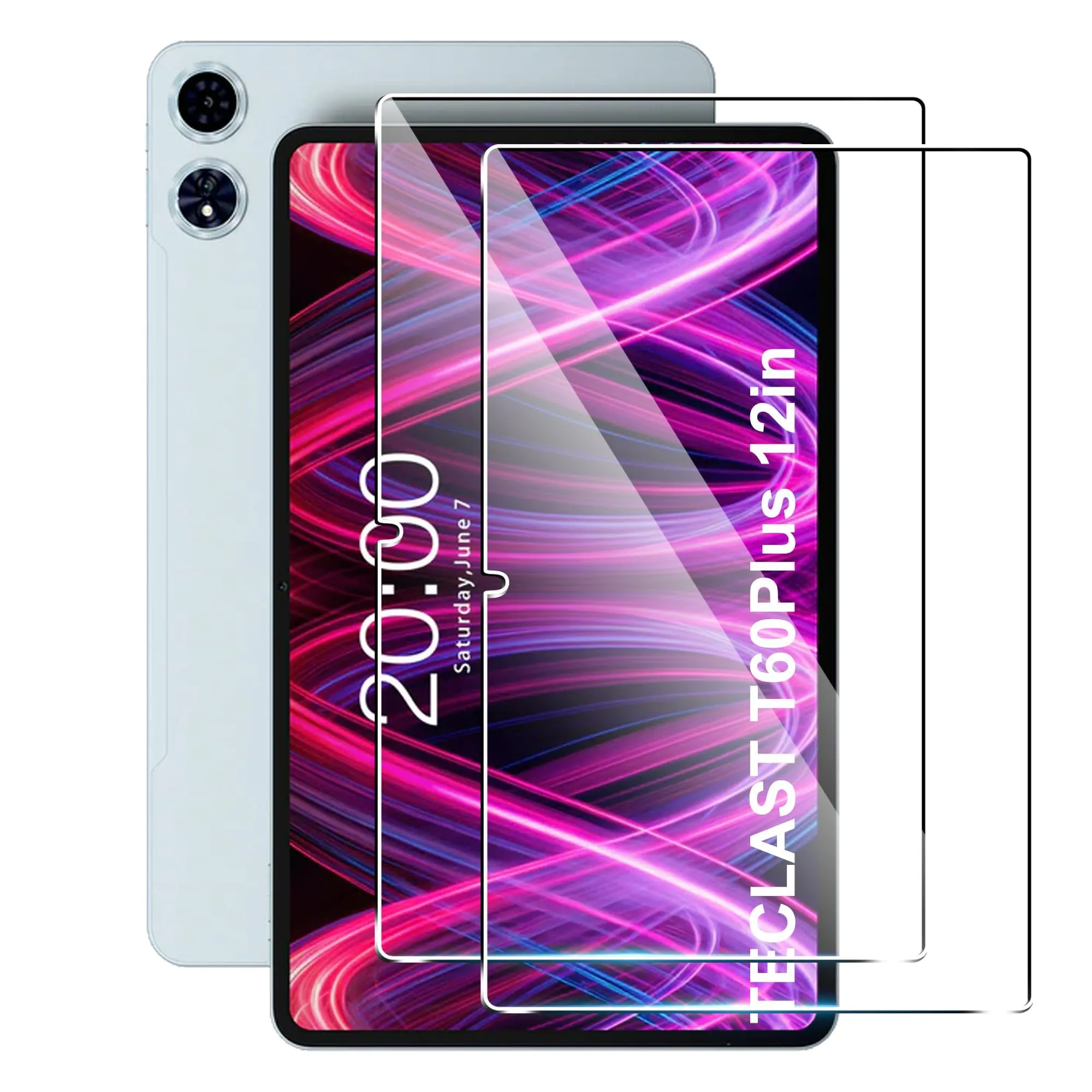 CAUHENYEE Pellicola per DOOGEE U12/TECLAST T60 Plus/T60 AI/DOOGEE T36/Odea A12 Vetro Temperato, Confezione da 2 HD Trasparente Pellicola Protettiva in Vetro Protettiva, AntiGraffio - immagine 1