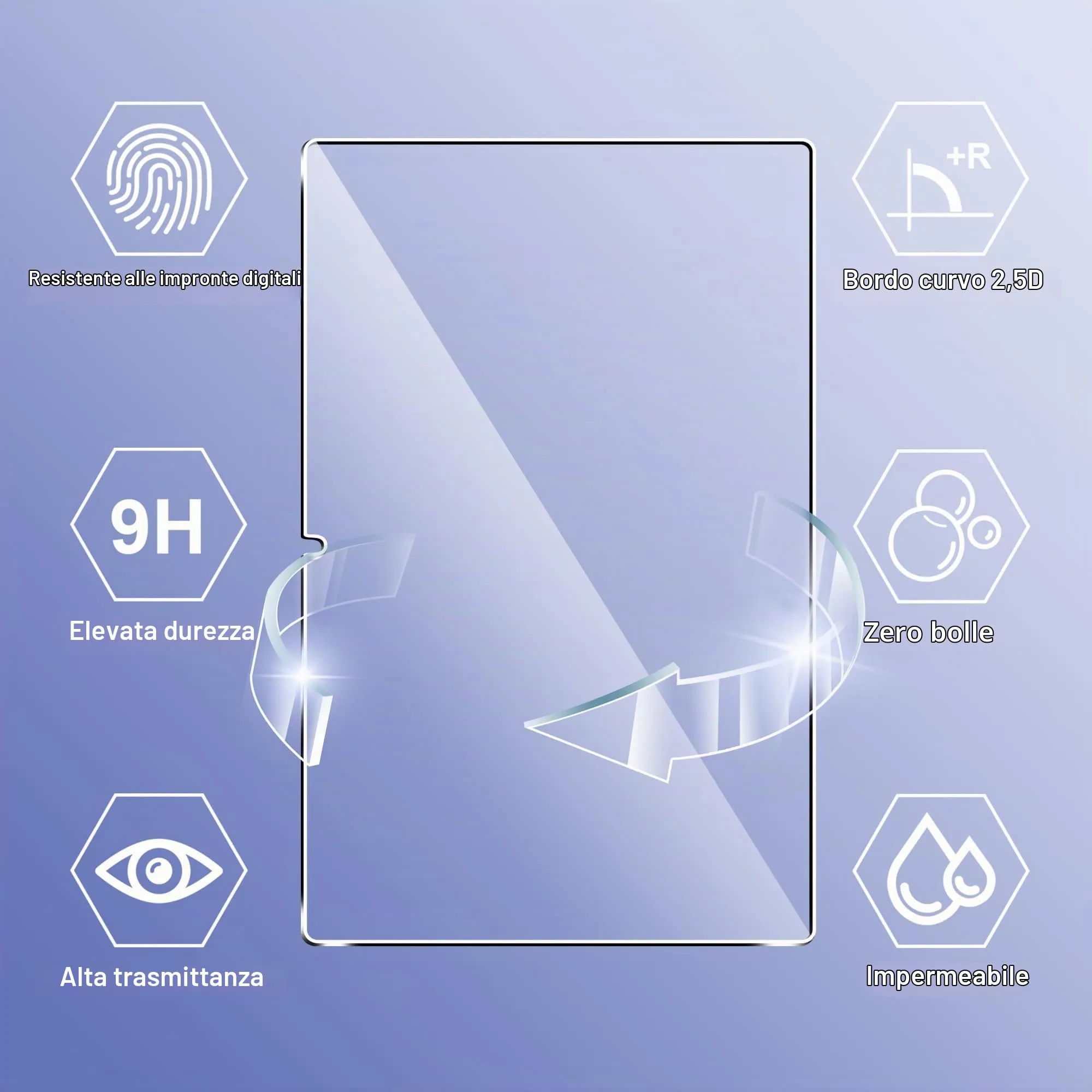 CAUHENYEE Pellicola per DOOGEE U12/TECLAST T60 Plus/T60 AI/DOOGEE T36/Odea A12 Vetro Temperato, Confezione da 2 HD Trasparente Pellicola Protettiva in Vetro Protettiva, AntiGraffio - immagine 2