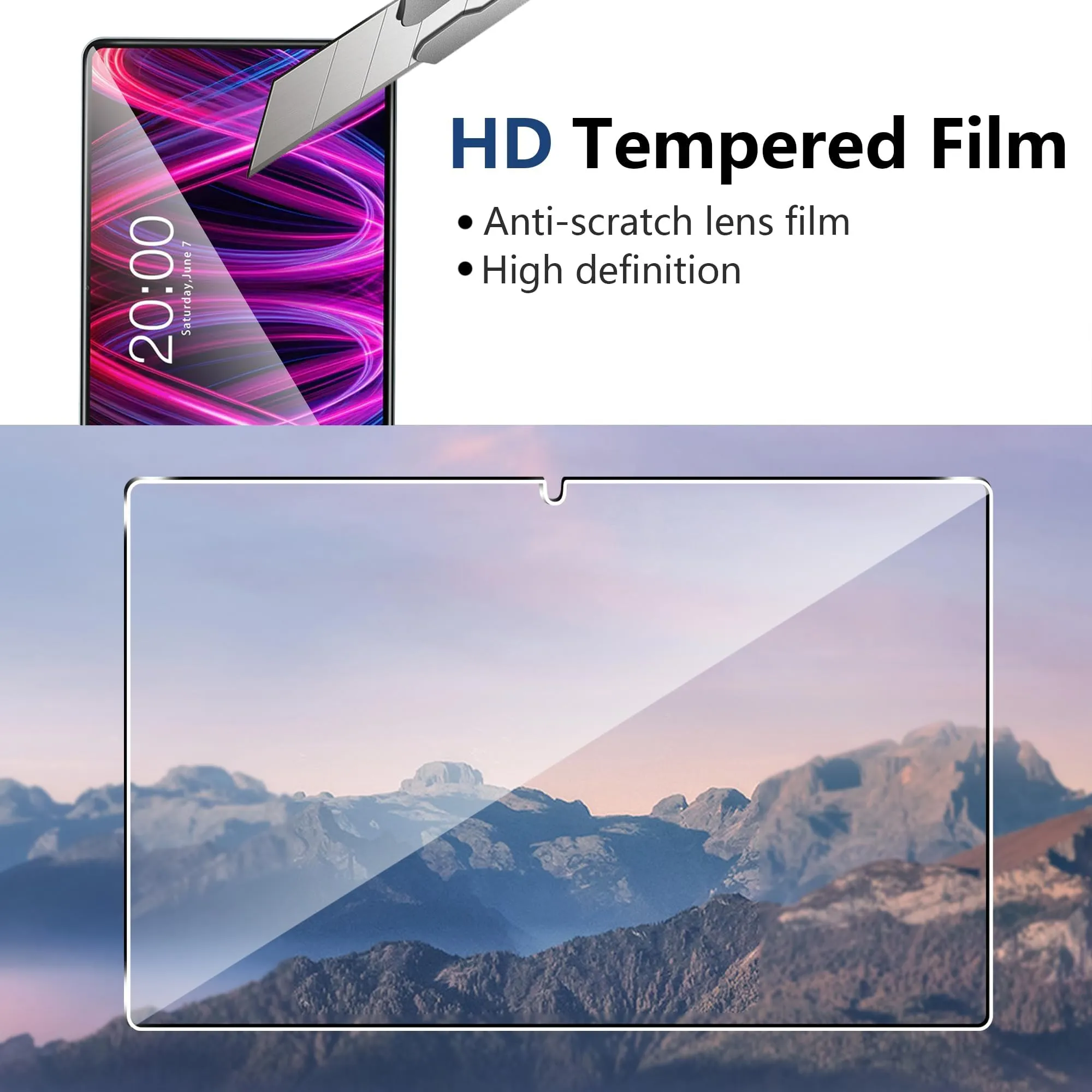 CAUHENYEE Pellicola per DOOGEE U12/TECLAST T60 Plus/T60 AI/DOOGEE T36/Odea A12 Vetro Temperato, Confezione da 2 HD Trasparente Pellicola Protettiva in Vetro Protettiva, AntiGraffio - immagine 4