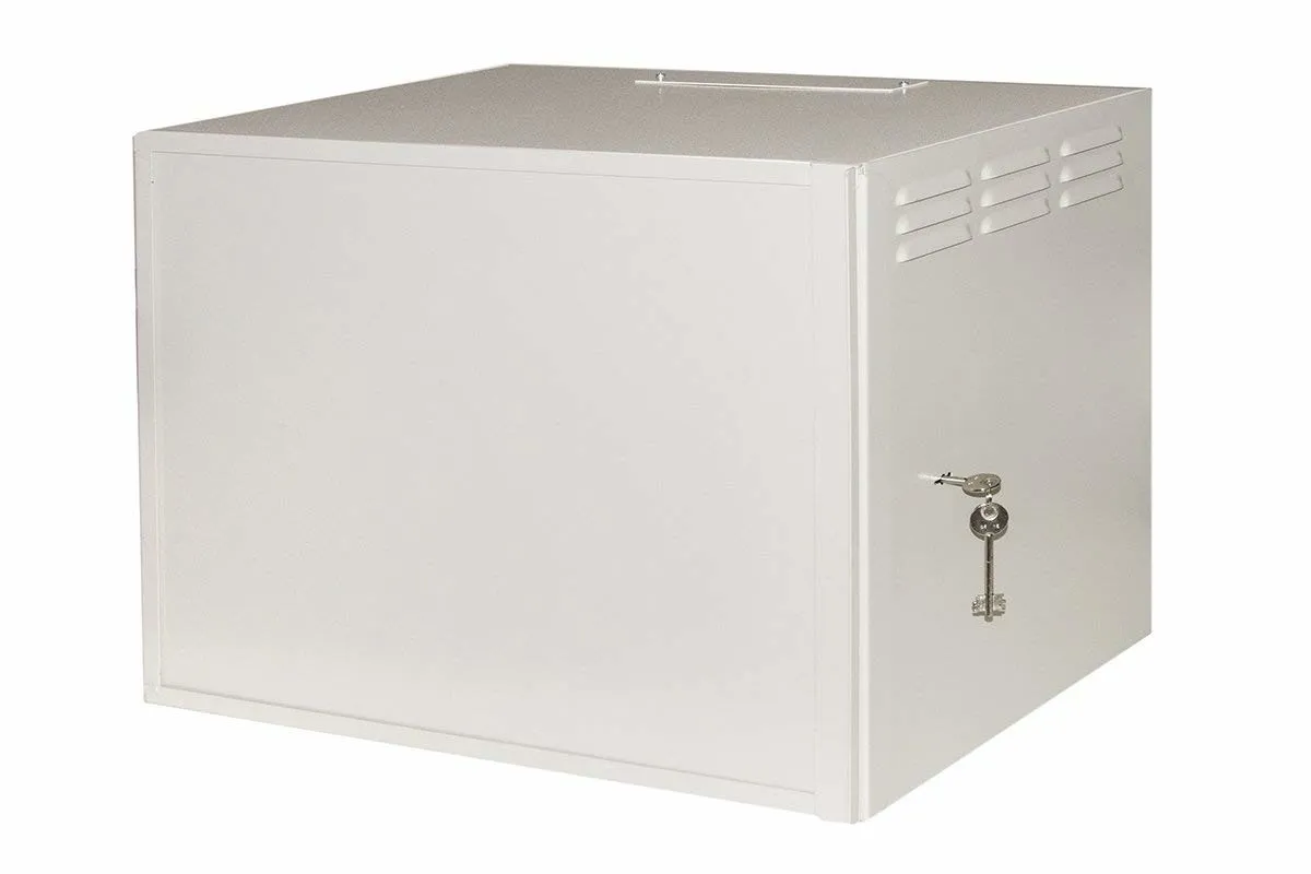 Armadio Rack 19 6U Porta In Ferro Antivandalismo Con Serratura Antieffrazione Grigio Cm 40X56X33 (Pxlxa) - immagine 1