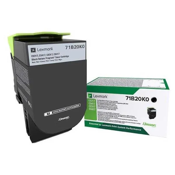 Lexmark CS/CX317 Return Open Channel Black Crtg (3K Pag.) 71B20K0 - immagine 1