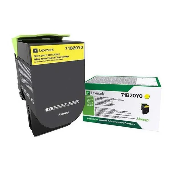 Lexmark CS/X317 Yellow Return Program Toner Cartridge 71B20Y0 - immagine 1