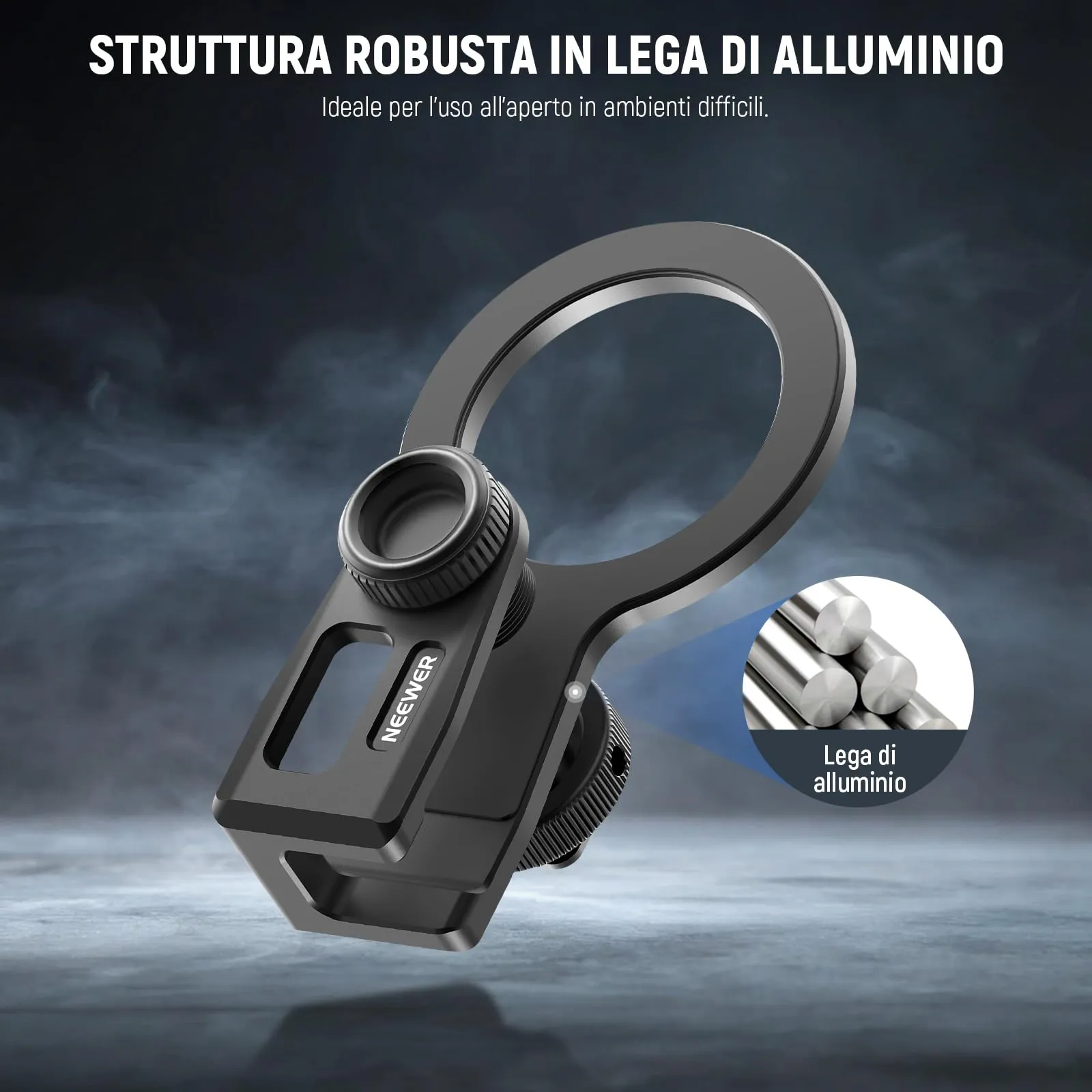 NEEWER Supporto SSD con Cold Shoe Rimovibile per SSD Portatili da 8-16mm di Spessore, Compatibile con MagSafe iPhone 16 15 Samsung T9 T7 T5 per SanDisk per Lexar Compatibile con SmallRig Cage, PA085 - immagine 6