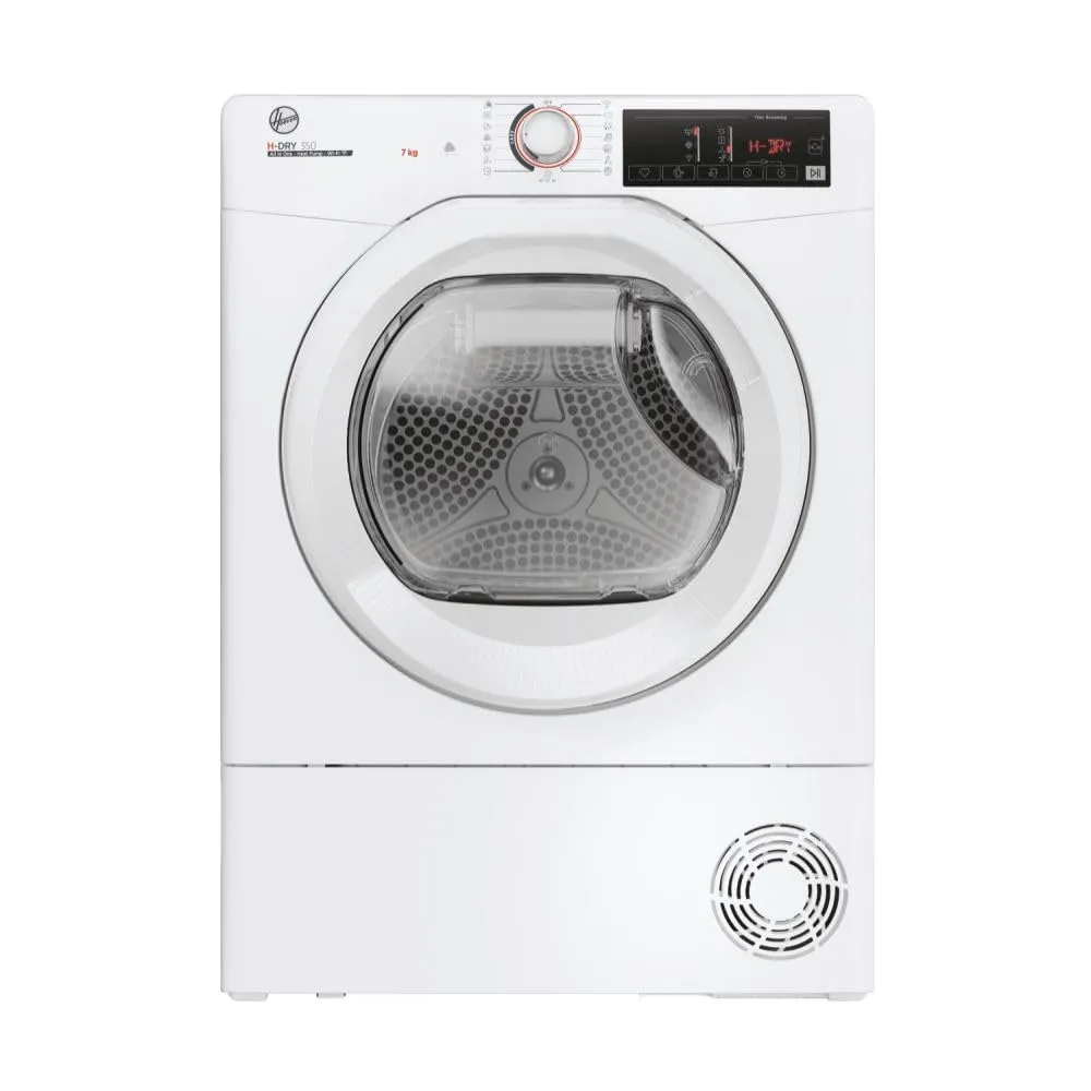 Hoover H-DRY 350 Asciugatrice 7 Kg, Pompa di Calore, Libera Installazione, Classe E, Certificazione Woolmark, AxLxP 85x60x48, Bianca - HR4 H7A2TE-S - immagine 1