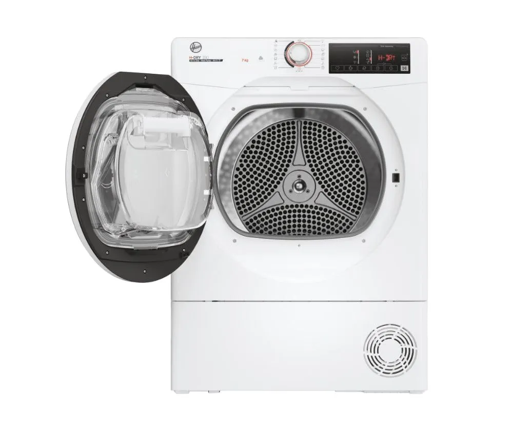 Hoover H-DRY 350 Asciugatrice 7 Kg, Pompa di Calore, Libera Installazione, Classe E, Certificazione Woolmark, AxLxP 85x60x48, Bianca - HR4 H7A2TE-S - immagine 2