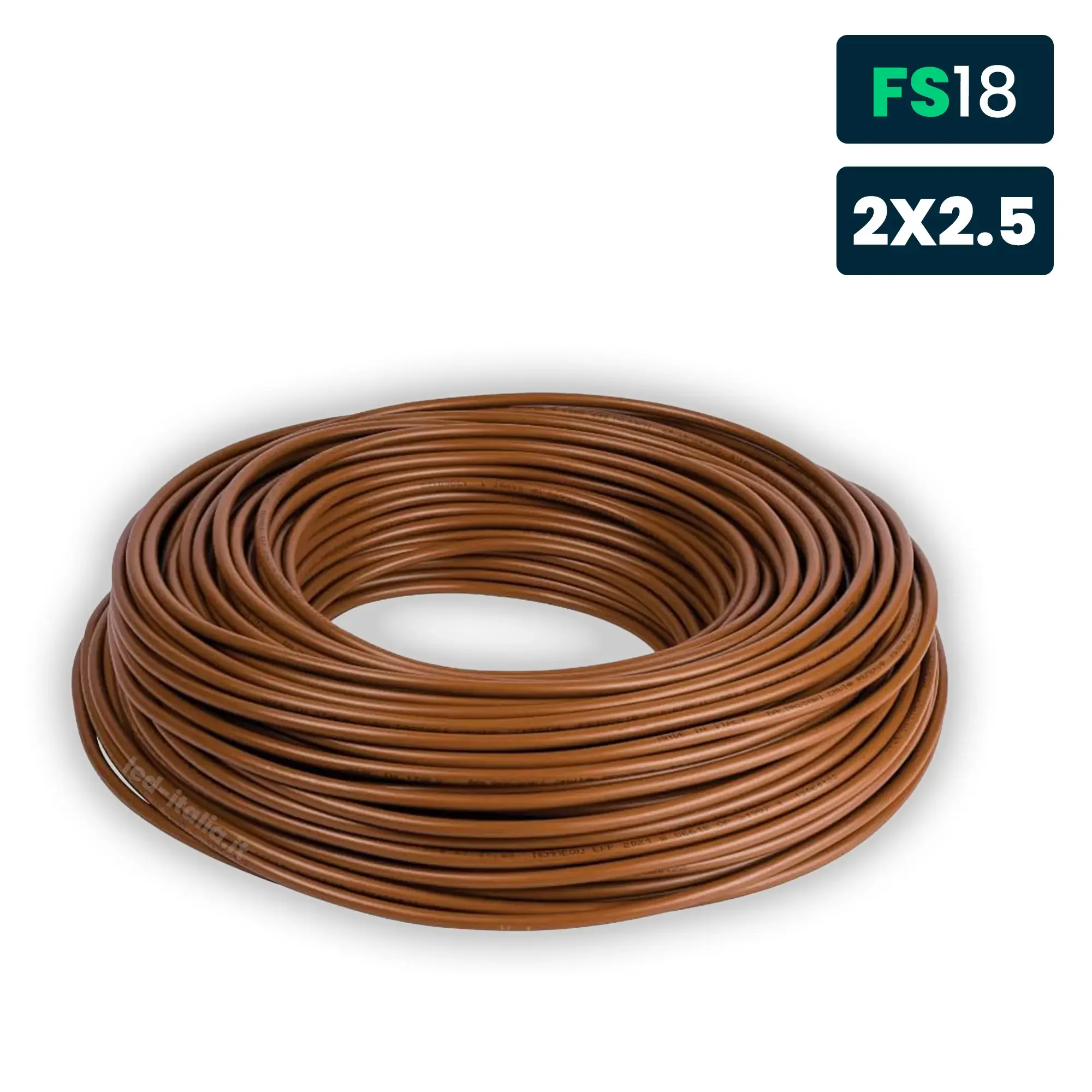 Cavo Bipolare Fs18Or18 450/750V 2X25Mm? Marrone - immagine 1