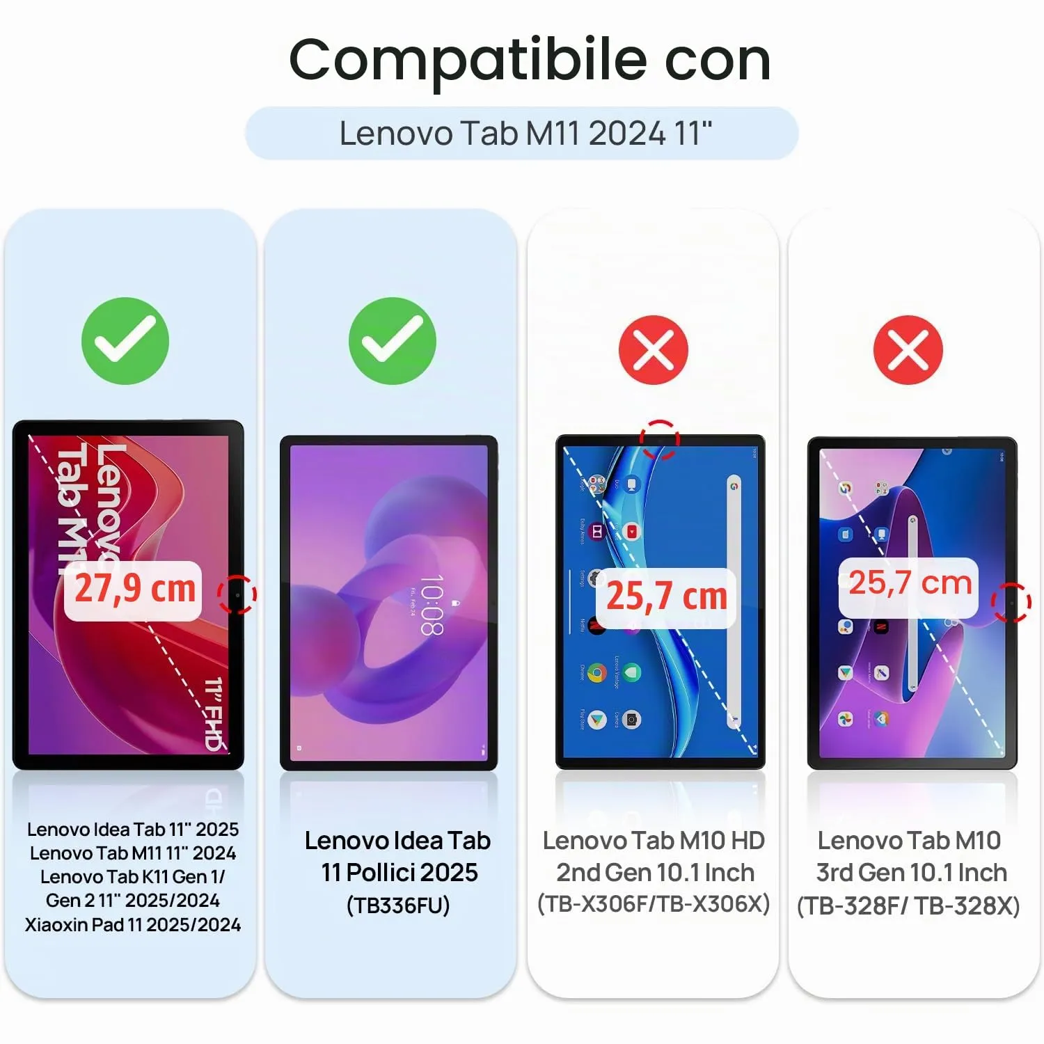 Gerutek 2 Pezzi Pellicola Protettiva per Lenovo Idea Tab 11/Tab M11/Tab K11 - immagine 2