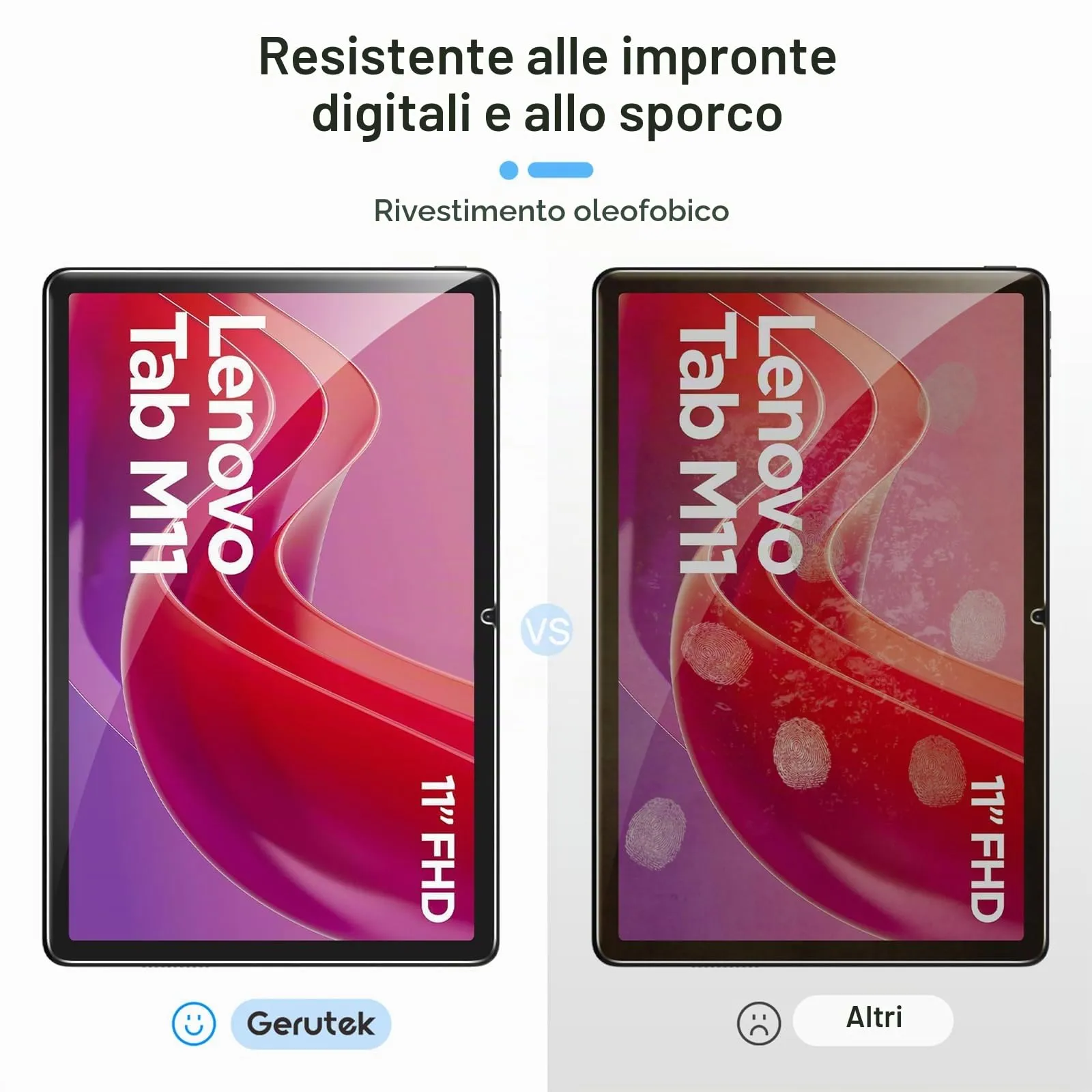 Gerutek 2 Pezzi Pellicola Protettiva per Lenovo Idea Tab 11/Tab M11/Tab K11 - immagine 6