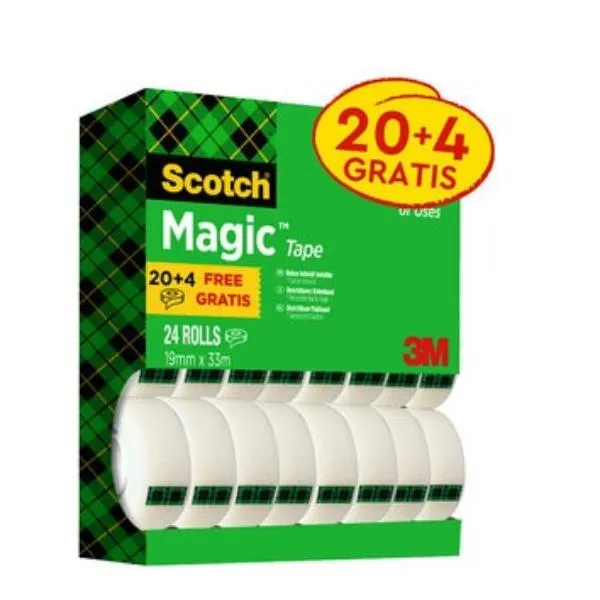 Scotch Nastro Adesivo Invisibile Magic Value Pack 24 Rotoli Da 19 Mm X 33 7100138956 - immagine 1