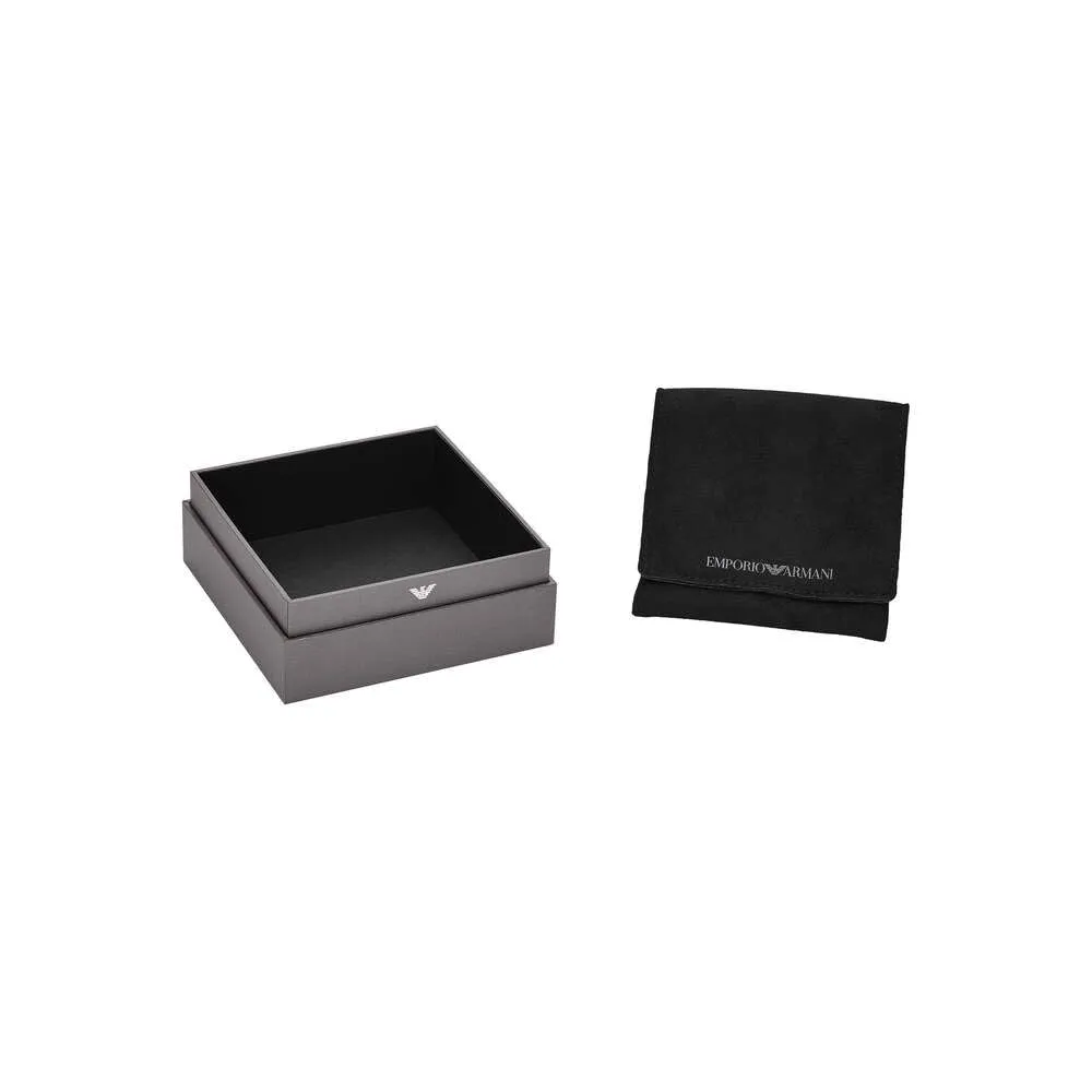 Emporio Armani Bracciale da uomo in acciaio inossidabile o in pelle con chiusura a maglie - immagine 6