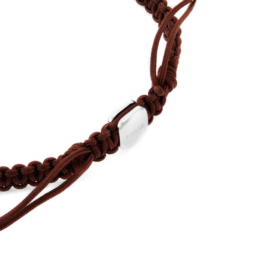Fossil Bracciale da uomo in acciaio inox color argento JF04853040, Eine Grösse, Acciaio inossidabile, Nessuna pietra preziosa, Rosso Scuro - immagine 4